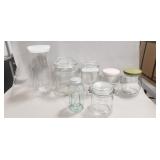 (7) Assorted Glass Storage Containers