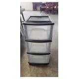 (1) Plastic Three Drawer Organizer (12"ï¿½14"ï¿½26")
