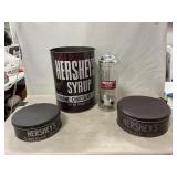 Hersheyï¿½s Wastebasket, Straw Dispenser, Tins