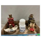 Oil Lamp Bases, Belgian Milk Glass Vanity Jar