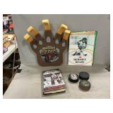 Hershey Bears Program & Foam Claw, Hockey Pucks,