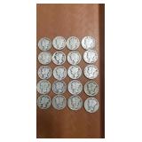 (20) U.S. Silver Mercury Dimes (90% Silver)