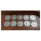 (10) U.S. Silver Quarters (90% Silver)