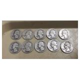 (10) U.S. Silver Quarters (90% Silver)
