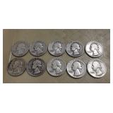 (10) U.S. Silver Quarters (90% Silver)