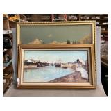 Impressionist Harbor Scene, Chromolithograph