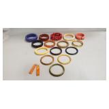 (15) Vintage Bakelite Bangle Bracelets & (1) Pair