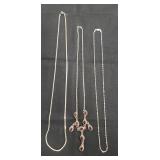 (3) Sterling Silver/925 Necklaces (18", 18" & 24"