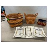 (2) Longaberger Baskets, Bradford Basket, Plate