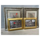(2) Botanical Prints, (2) English Cottage Prints