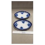 (2) Antique Henry Alcock Touraine Flow Blue