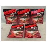 (5) NOS Coleco ï¿½Ramboï¿½ Weapons Packs