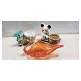 (3) Vintage Pieces Including (1) Art Glass Swan