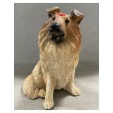 Plaster Collie Statue (Some Paint Loss)