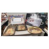 (3) Metal Coca-Cola Trays & (2) Serving Trays