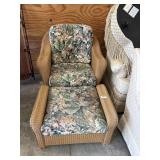 Wicker Chair and Ottoman