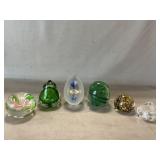(6) Art Glass Paperweights