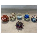 (6) Art Glass Paperweights