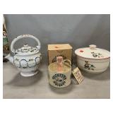 Vintage Italian Faience Pottery Teapot (Cracked),