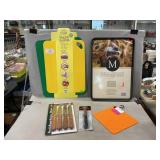 (2) New Cookie Sheets, Silicone Hot Pad, Cutlery,