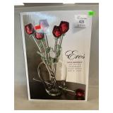 Eros Glass Rose Bouquet & Vase