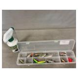 Organizer With Assorted Fishing Lures, Fish