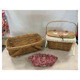 (2) Longaberger Baskets, Liner