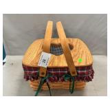 Longaberger Basket With Heart Cut-Out Lid