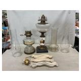 Oil Lamp Bases, Chimneys, Wicks