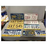 (9) Assorted License Plates