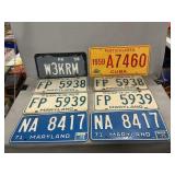 (8) Vintage License Plates