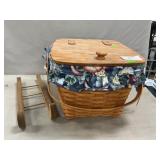 Longaberger Lidded Basket, Wooden Ladder