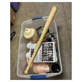 Box Lot With Lamp Bases, Chip & Dip, Pfaltzgraff
