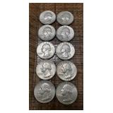 (10) U.S. Silver Quarters