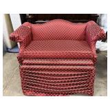 Patterned Loveseat w/ Draperys