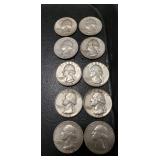 (10) U.S. Silver Quarters