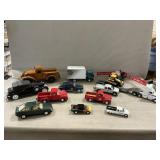 Assorted Die-Cast Vehicles, Wooden Truck