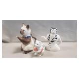 (3) Assorted Ceramic "Cat" Tea Pots