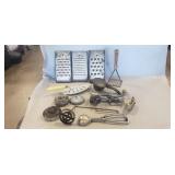 Tray Lot Of Assorted Vintage Kitchen Utensils