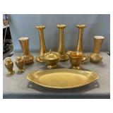 Thunk Czech Candlesticks, 24K Weeping Gold