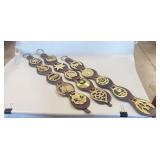 (3) Leather Straps w/ Decorative Brass Pieces