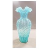 (1) Vintage Fenton Art Glass Blue Topaz