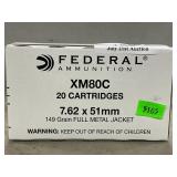 (20) Rounds Of Federal 7.62 x 51mm Ammo