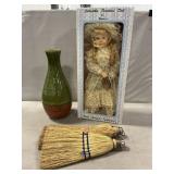 Brinnï¿½s Porcelain Doll, Pottery Vase, Whisk
