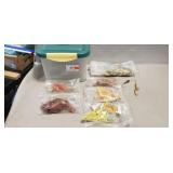 Box Lot Of Assorted Fishing Lures w/ Plastic