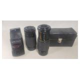 (2) 35mm Camera Lens & (1) Flash