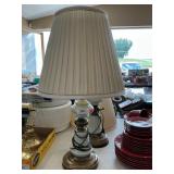 Pair Of Porcelain & Brass Table Lamps