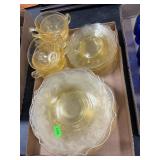 Lancaster Glass Co. Yellow Depression Glass,