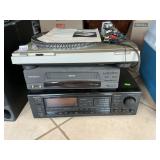 Technics SL-D2 Turntable, Magnavox VCR, Onkyo