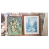(1) Framed Print (19"ï¿½23") & (1) Wildlife Clock